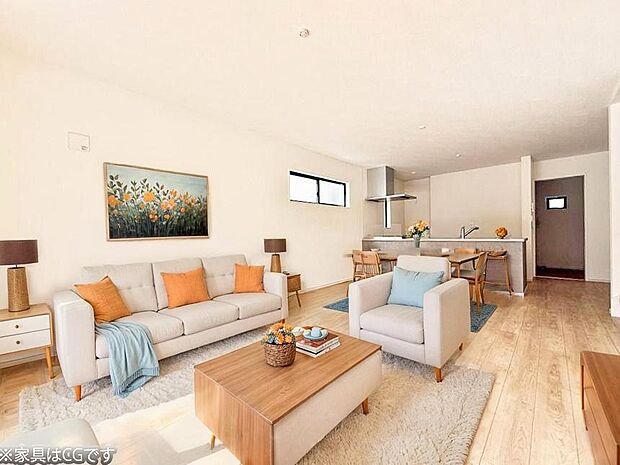 ■床暖房完備の20帖以上のリビング