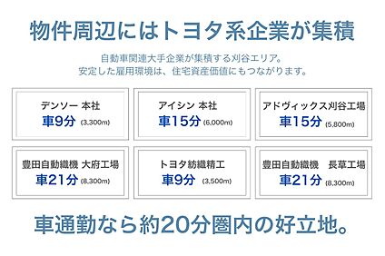 物件周辺にはトヨタ系企業が集積