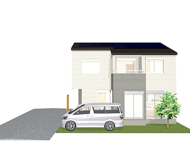 22号地 外観イメージパース 建築中