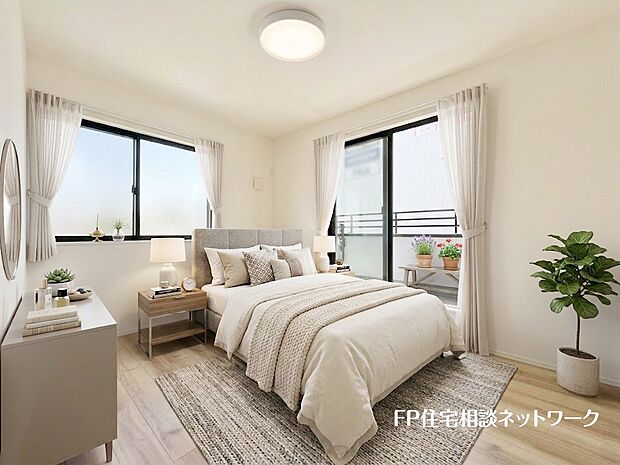 ■主寝室■本画像はAIがCGで家具作成しており、実際の現地に家具は設置されておりません。また、販売価格に家具、小物等は含まれておりません。