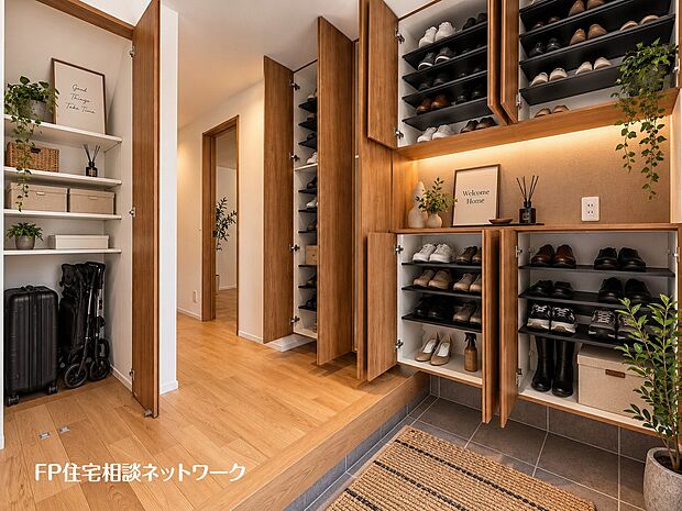 ■玄関■本画像はAIがCGで家具・小物等を作成しており、実際の現地に家具は設置されておりません。また、販売価格に家具等は含まれておりません。