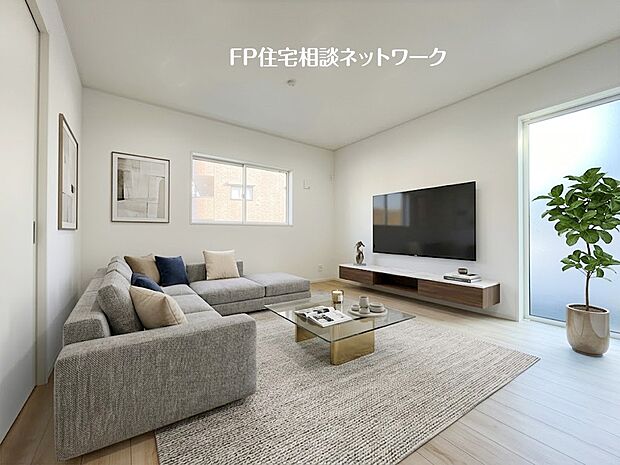 【LDK│15帖】 本画像はAIがCGで家具を作成しており、実際の現地に家具は設置されておりません。また、販売価格に家具等は含まれておりません。