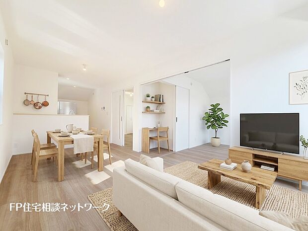 【リビング】■リビング■本画像はAIがCGで家具作成しており、実際の現地に家具は設置されておりません。また、販売価格に家具、小物等は含まれておりません。