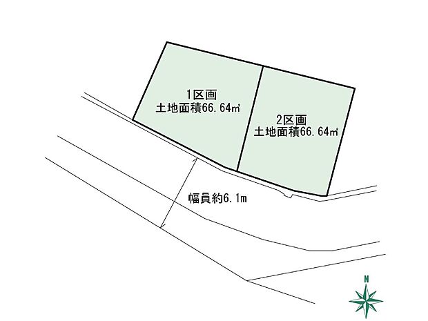 南道路幅員6.1ｍに面し建物がないので、太陽の日差しが降りそそぐ明るい住宅を建築する事ができます。
