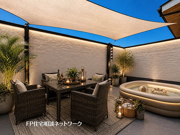 ■バルコニー■本画像はAIがCGで家具作成しており、実際の現地に家具は設置されておりません。また、販売価格に家具、小物等は含まれておりません。