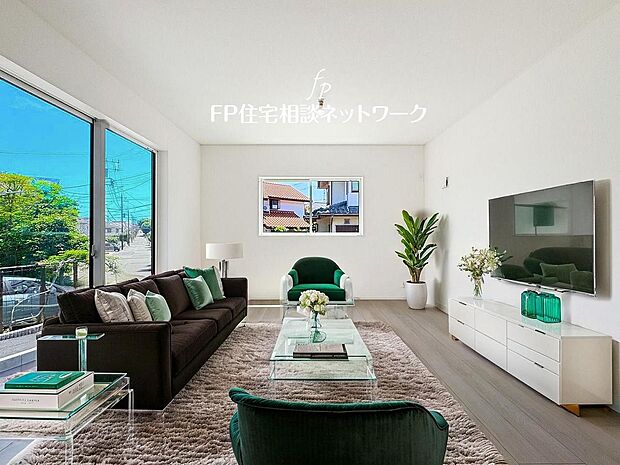 【リビング】■リビング■本画像はAIがCGで家具作成しており、実際の現地に家具は設置されておりません。また、販売価格に家具等は含まれておりません。