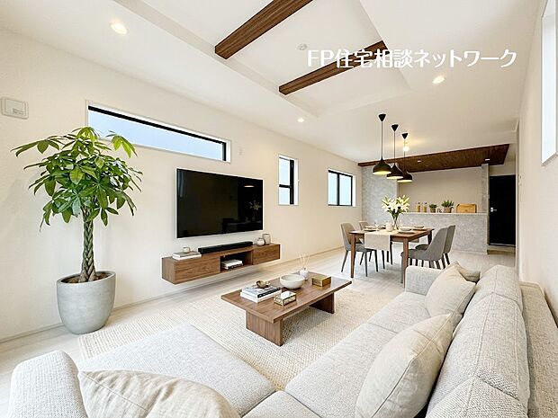 【リビング】■リビング■本画像はAIがCGで家具作成しており、実際の現地に家具は設置されておりません。また、販売価格に家具、小物等は含まれておりません。