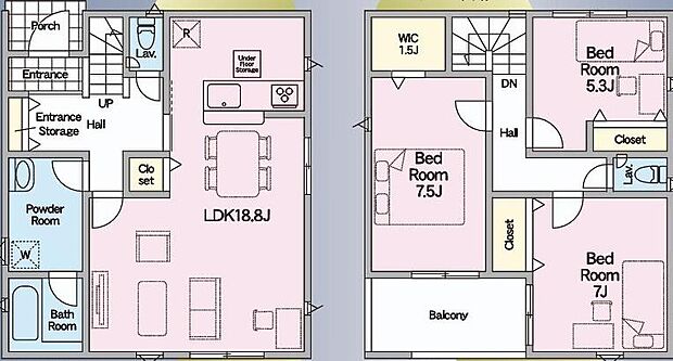 (1号棟)、価格1890万円、3LDK、土地面積149.64m2、建物面積95.16m2