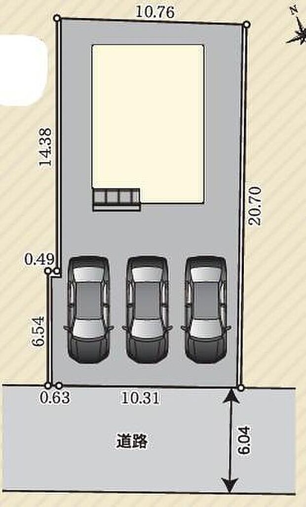 カースペースは3台分ご用意しております