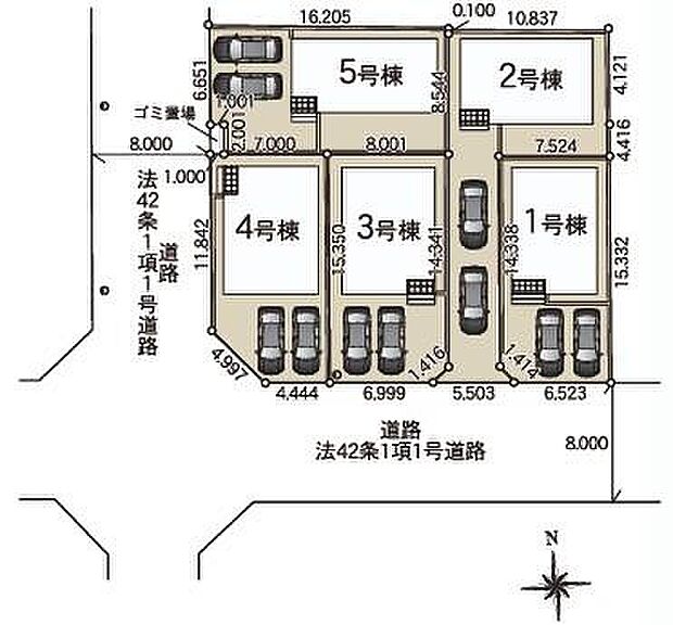 カースペースは2～3台分ご用意しております