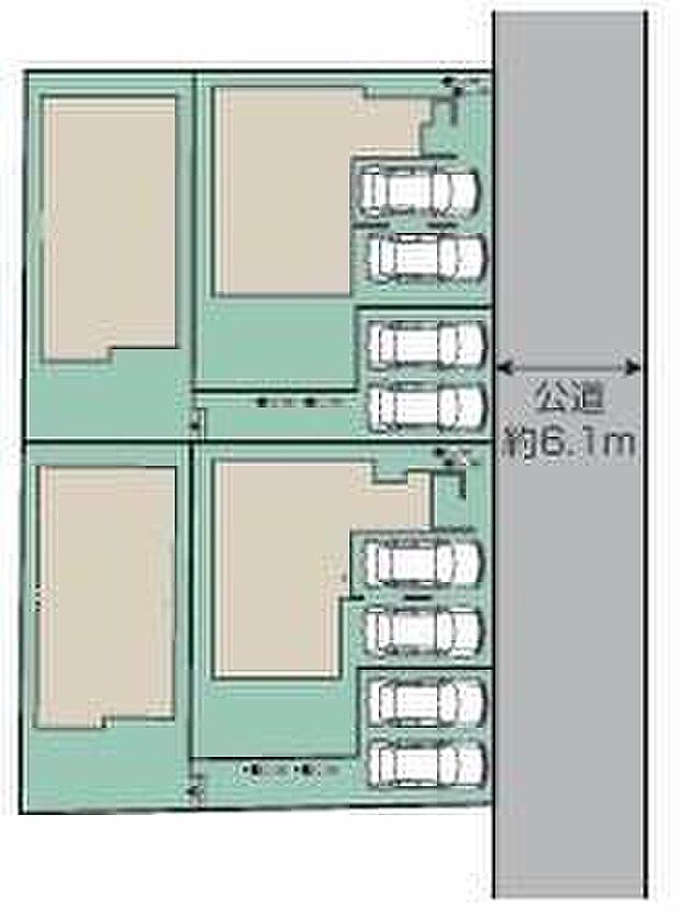 【全体区画図】カースペースは2台分ご用意しております