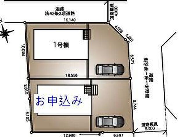 【全体区画図】カースペースは1~3台分ご用意しております