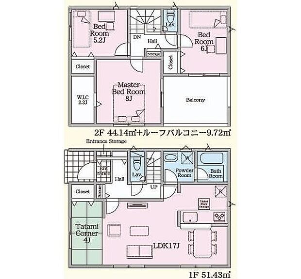 【4LDK】ご家族が集うLDKは広々17帖!
2.2帖のウォークインクローゼット完備♪