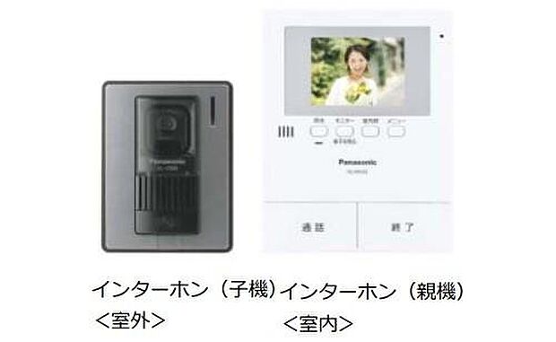 【TVモニター付きインターホン】手放し通話ができ、 送話表示灯で送話・受話状態が確認できます。 映像と音声で玄関先の様子をチェックできる モニター機能や、夜間の訪問者の顔も確認できる LEDライトを装備しています。