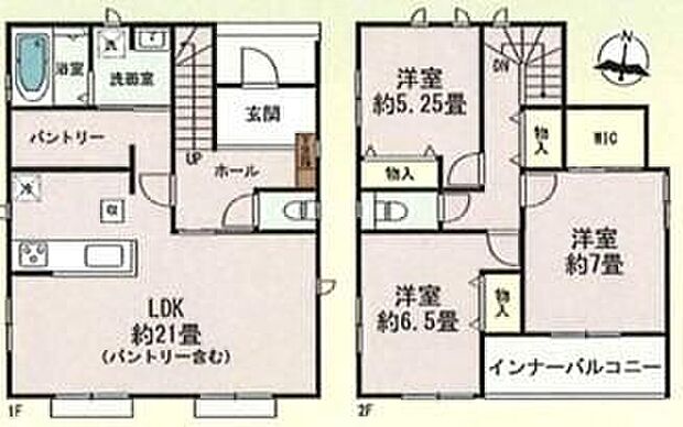 【3LDK】ご家族が集うLDKは広々21帖！ウォークインクローゼット、パントリー完備♪
