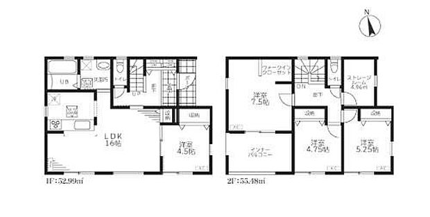 (1号棟)、価格3180万円、4LDK+S、土地面積155.45m2、建物面積108.47m2