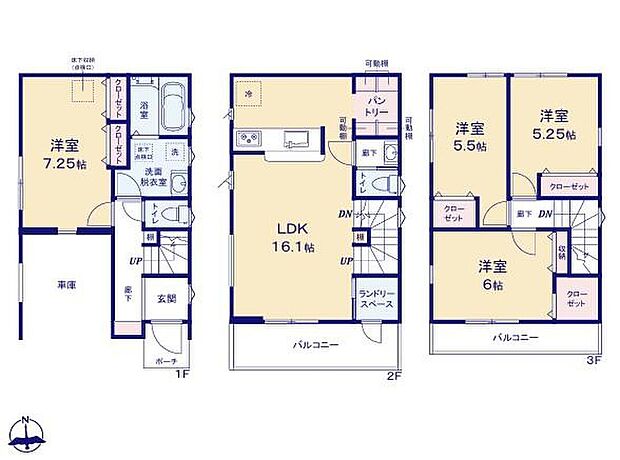 (1号棟)、価格3780万円、4LDK、土地面積67.79m2、建物面積110.97m2