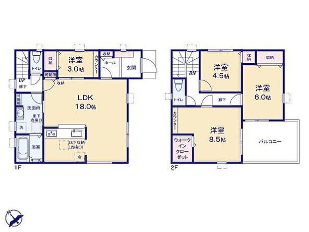 (1号棟)、価格4080万円、4LDK、土地面積159.28m2、建物面積100.19m2