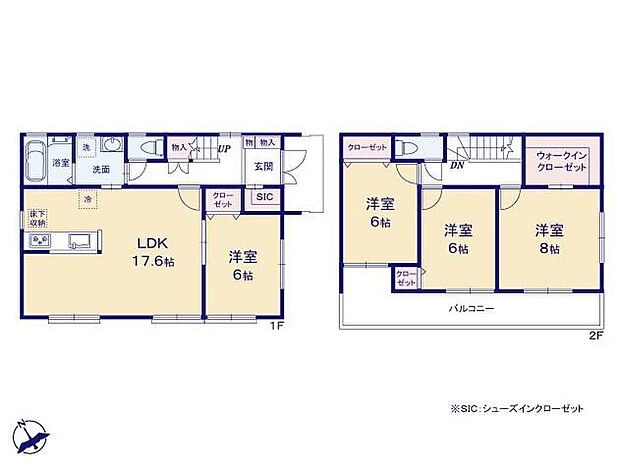 (1号棟)、価格3990万円、4LDK、土地面積200m2、建物面積105.98m2
