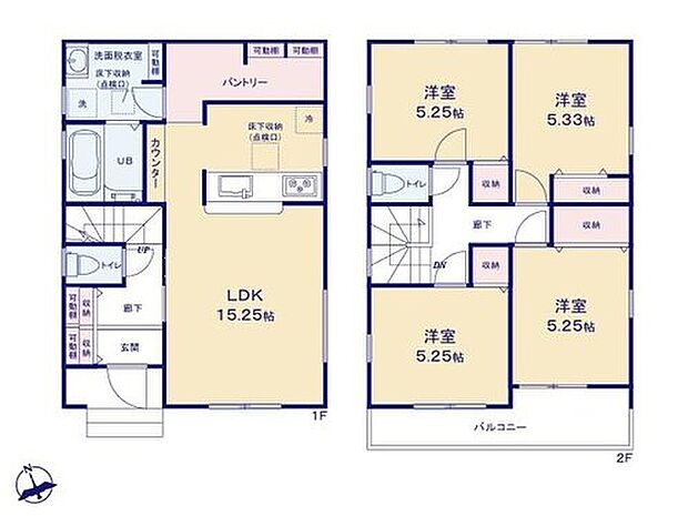 (1号棟)、価格3680万円、4LDK、土地面積108.75m2、建物面積91.53m2