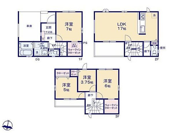 (3号棟)、価格5180万円、4LDK、土地面積72.72m2、建物面積113.43m2

