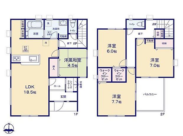 (1号棟)、価格4880万円、4LDK、土地面積168.64m2、建物面積109.71m2