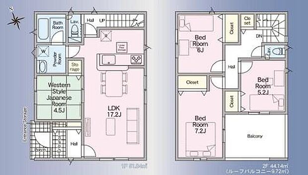 (1号棟)、価格2880万円、4LDK、土地面積217.8m2、建物面積95.98m2