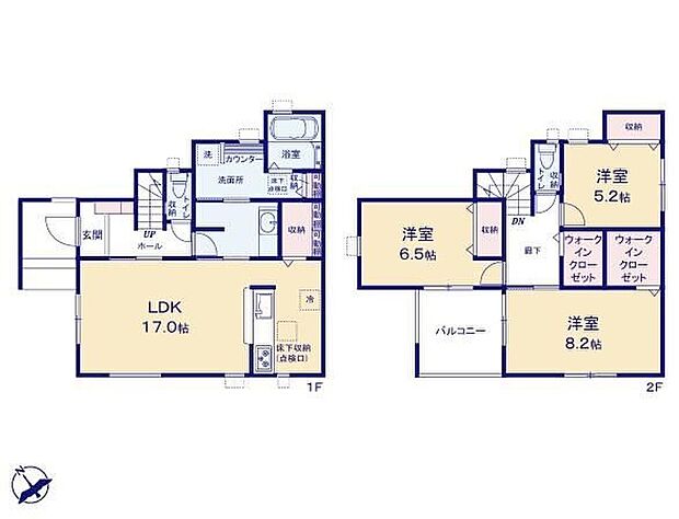 (1号棟)、価格2580万円、3LDK、土地面積142.61m2、建物面積108.54m2