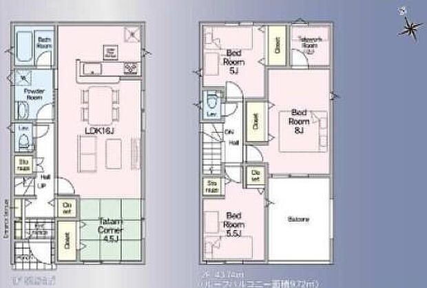 (1号棟)、価格2380万円、3LDK、土地面積125.54m2、建物面積95.58m2