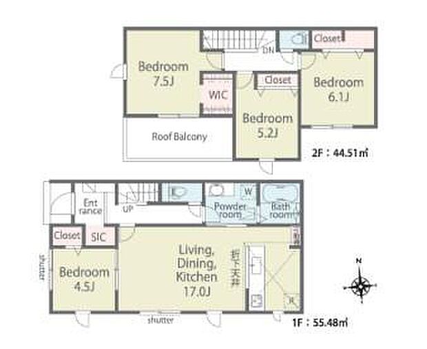 (1号棟)、価格4199万円、4LDK、土地面積127.57m2、建物面積99.99m2