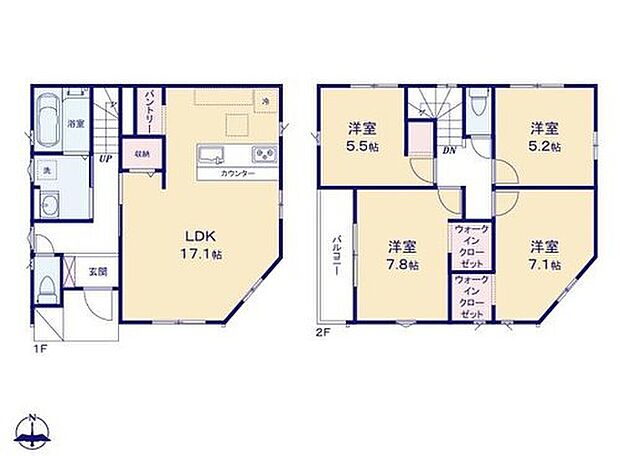 【4LDK】◆リビングが見渡せる対面キッチン♪食洗機標準装備
◆キッチンにパントリー、リビング収納、2部屋にWICなど収納豊富な間取り
◆ゆとりの4LDK
◆日当たり良好
◆室内物干しや浴室乾燥暖房機など設備も充実