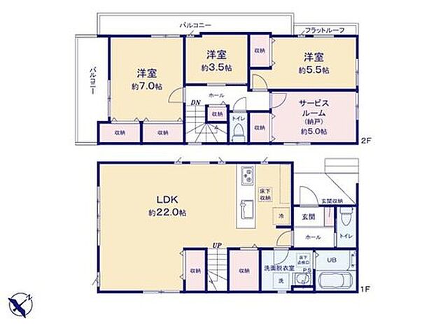 【3LDK+S】◆広々22帖のLDK♪キッチンに食洗機、大容量のリビング収納もあります
◆水まわりがまとまっていて朝夕の家事動線も楽々
◆省エネ性の高い給湯器「エコジョーズ」など設備も充実