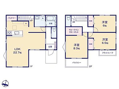 ◆広々22.7帖のＬＤＫ♪リビングの一部を居室に変更して４ＬＤＫにも対応可（工事有償）
◆食洗機標準装備の対面キッチン
◆朝の忙しい時間に嬉しいゆったり広めの洗面室 