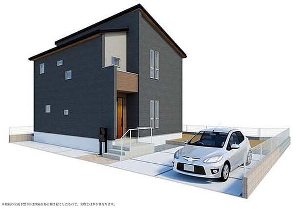 【完成予想図(外観)】どのような建物が建つか、間取りの広さはどうかなど、気になる点は丁寧にご説明いたします。資料請求やご案内は即日対応いたします。土日や平日、お仕事終わりの時間など、ご都合に合わせてご案内いたします。

