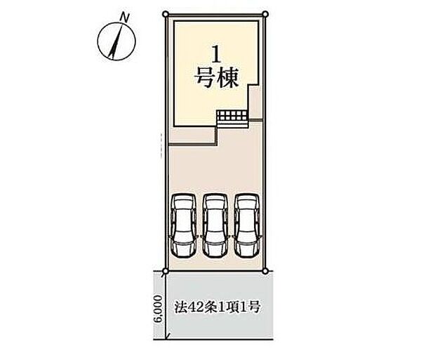 【全体区画図】◆敷地広々58.4坪！並列３台駐車可能！
◆急行停車駅「せんげん台」駅まで徒歩17分、停歩5分でバスも利用できる好立地
◆千間台小学校まで徒歩4分◆千間台中学校まで徒歩14分
◆陽当たり良好！南東向き