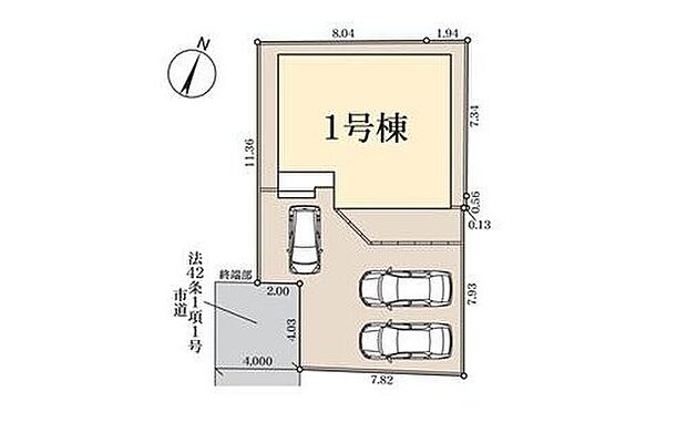 【全体区画図】◆敷地広々44坪以上！
◆新田駅まで徒歩16分、獨協大学前駅まで徒歩17分の２駅利用可♪
◆新田小学校まで徒歩10分◆栄中学校まで徒歩6分
◆商業施設が徒歩10分圏内♪お買い物も便利です