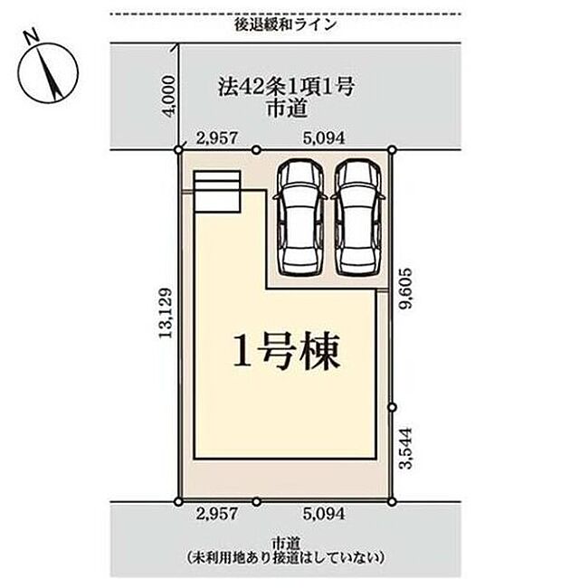 【全体区画図】◆駐車スペースは並列２台分
◆お買い物も便利な閑静な住宅街
◆車通りが少ないのでお子様も安心♪