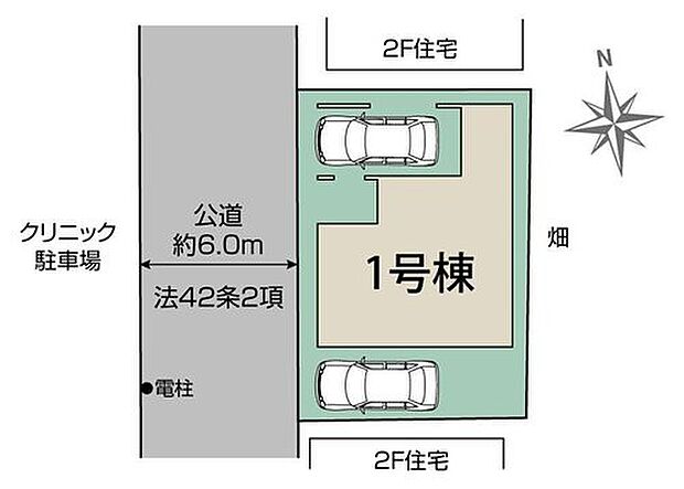 【区画図】◆大通りを1本はいった車通りの少ない閑静な住宅街です
◆前面は開放感のある6m道路♪交通量少なめなのでゆっくり車庫入れできます
◆大相模小学校まで徒歩12分、大相模中学校まで徒歩10分