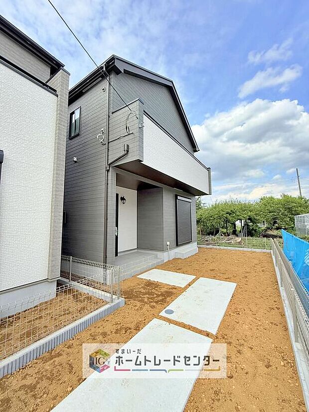 【現地外観写真】建物内部まで完成いたしましたので、ご自由に、お好きなだけゆっくりとご見学いただけます。実際の広さの感覚や、日当たりの良し悪し、お客様ご自身でぜひご確認ください。本日のご案内も可能です。