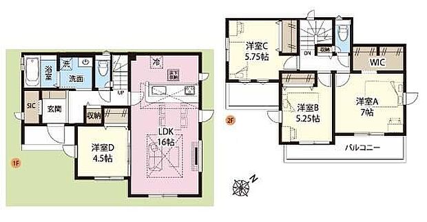 【4LDK】◆お料理しながらリビングが見渡せる対面キッチン
◆全室収納付き♪ホール収納やＳＩＣ、ＷＩＣなどたっぷり収納できます
◆冷暖房効率UP！ペアガラスなど設備も充実！