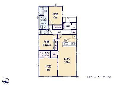 ◆ワンフロアで移動も楽々♪希少な平屋プラン
◆お部屋すっきり全室収納付き♪主寝室にはＷＩＣ、玄関にはＳＣなど収納も豊富
◆ゆったり広めの洗面室など嬉しい設備充実
◆南面に広いお庭があり日当たり◎♪ 