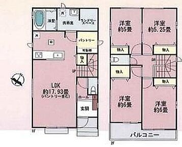 ◆約17.9帖の広々LDKで家族がゆったりくつろげます
◆パントリー付きで食品や日用品をすっきり収納
◆全居室収納付きで各部屋を広く使いやすい間取りです 
