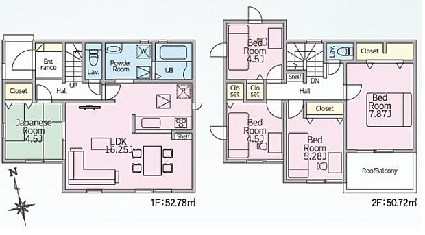 (2号棟)、価格2880万円、5LDK、土地面積164.09m2、建物面積103.05m2