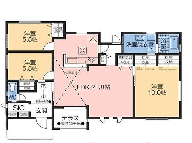 (1号棟)、価格2890万円、3LDK、土地面積427.7m2、建物面積100.79m2