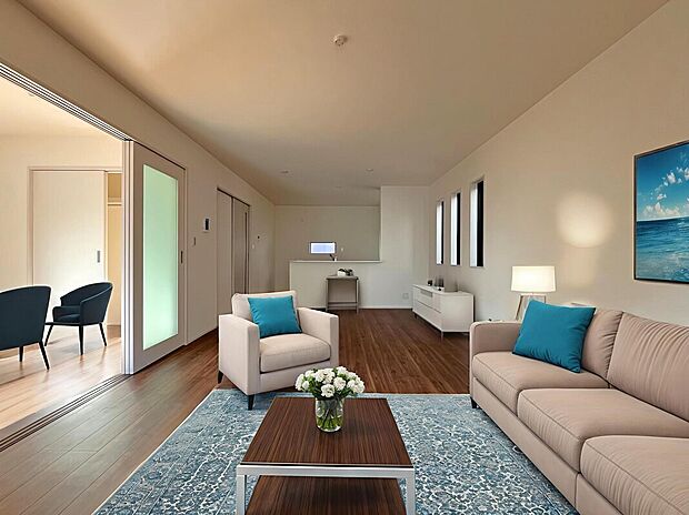 【リビング】※配置されている家具、家電、小物はCGによるイメージ画像ですので現状とは異なります