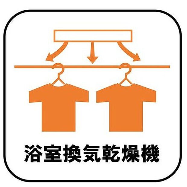 【【浴室換気乾燥機】】雨の日や冬場のお洗濯に嬉しい装備。洗濯物を乾かすだけでなく、入浴の度に換気機能で湿気を排出できるためカビの防止にもなります。