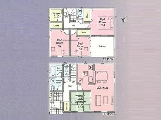 【4LDK】◇ご家族との会話が弾む対面式キッチン採用のLDK♪
◇仕事や趣味のスペースとしても使えるテレワークルーム♪
◇急な雨でも洗濯物が濡れる心配のない、広々インナーバルコニー♪