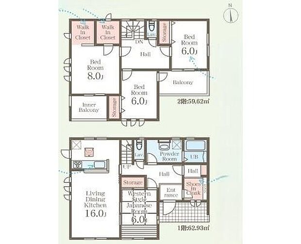 【4LDK】全室南向き♪
リビングの続き間の和室は来客用やお昼寝スペースにおすすめ♪