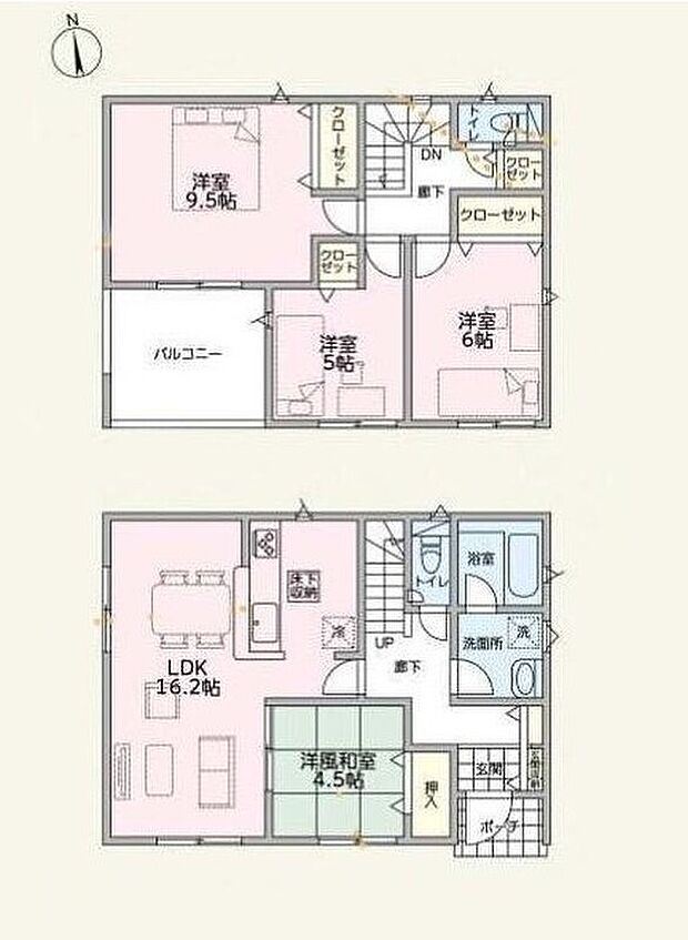 【4LDK】◇約16.2帖のLDKは開放感◎ご家族でゆったり過ごせる空間♪
◇リビング横の和室はお子様スペースや来客用としても活用できます♪
◇南向きで陽当良好◎広々インナーバルコニーでは急な雨でも安心♪