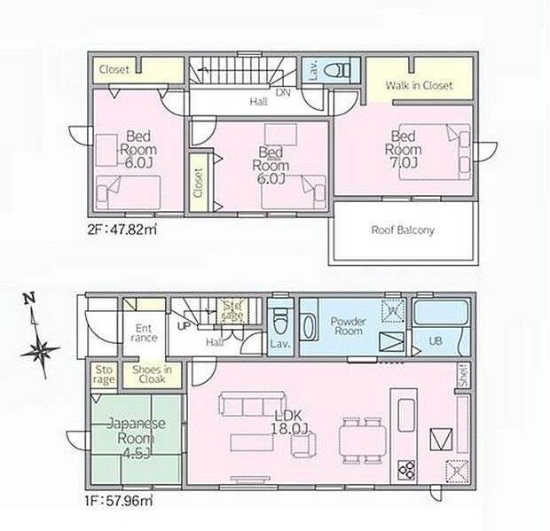 【4LDK】対面式キッチンからは、リビングにいるご家族の様子が一目で分かります。小さなお子様がいても安心です！あると嬉しいシューズクローク＆WIC完備で居住空間がいつでもスッキリ☆